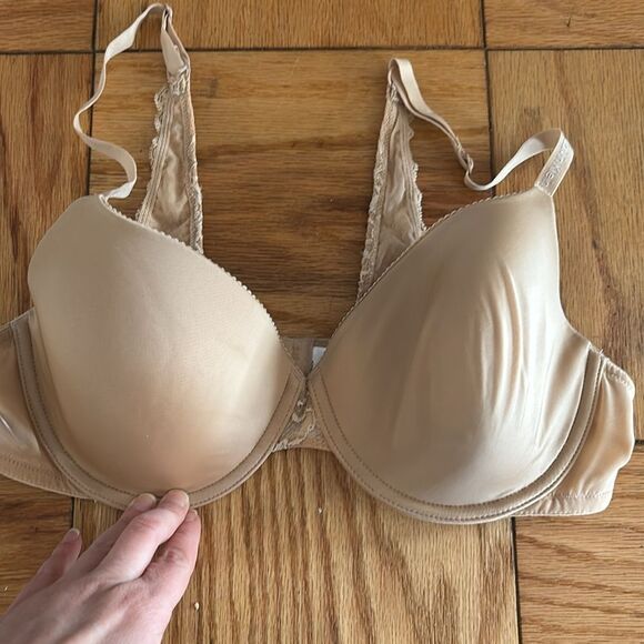 NWOT Calvin Klein Tan Lace Convertible Racerback Demi Bra 36C - Picture 3 of 14